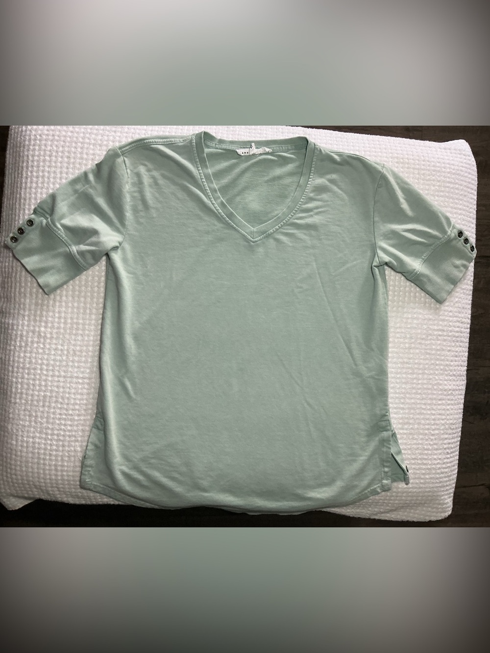 Jane and Delancey Light Mint Green V-Neck Short Sleeve Tee